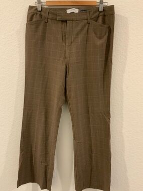 Old Navy Brown on Tan Plaid Essential Stretch Dress Pants – Size 10